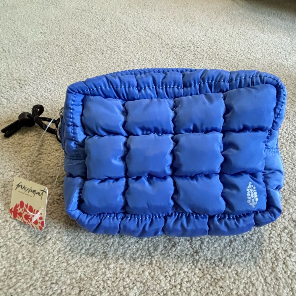 FP Movement Blue Quilted Mini Case/Wristlet, Blueberry